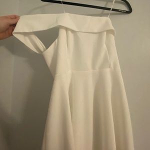 White Lulus Sweet Elegance dress one shoulder